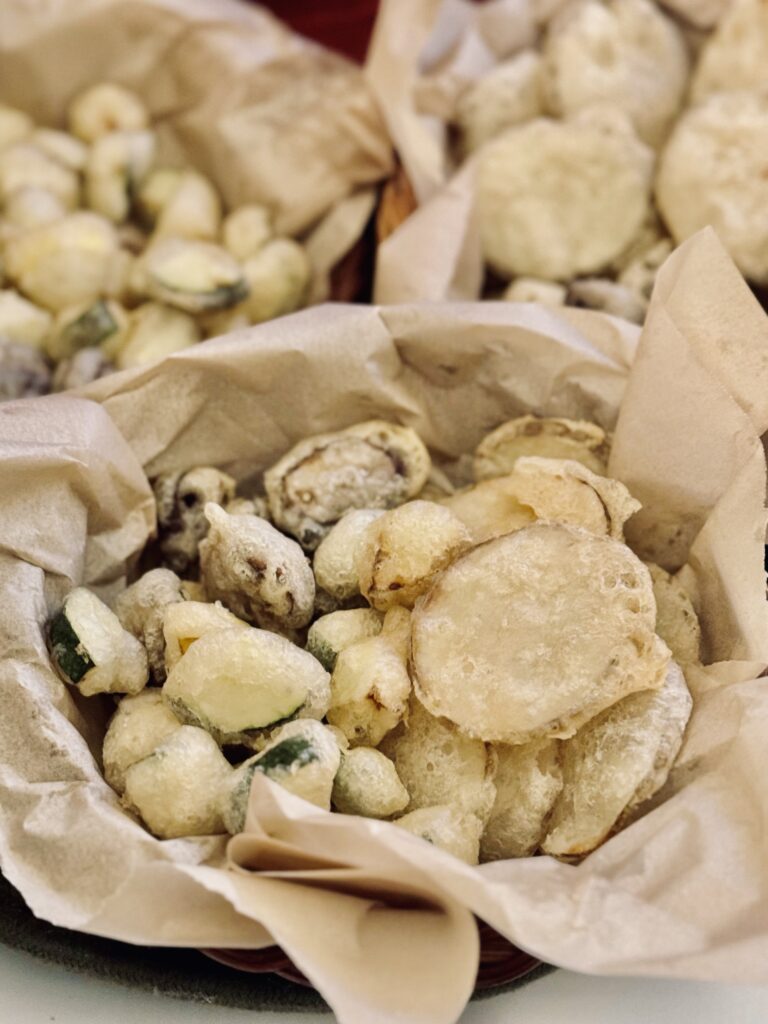 sourdough discard tempura vegetables