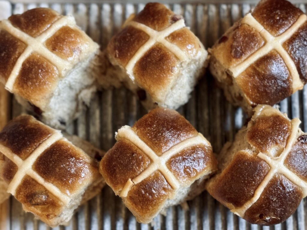 sourdough hot cross buns